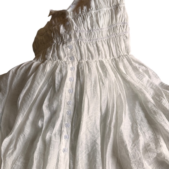 lush flowy white springtime spaghetti string strapless short dress size small - Picture 3 of 4